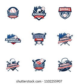 Baseball badge logo design template. Sport team identity icon, vector illustration