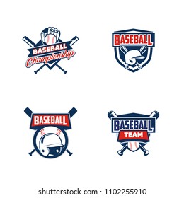 Baseball badge logo design template. Sport team identity icon, vector illustration