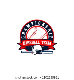 Baseball badge logo design template. Sport team identity icon, vector illustration