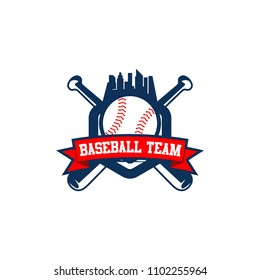 Baseball badge logo design template. Sport team identity icon, vector illustration
