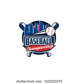 Baseball badge logo design template. Sport team identity icon, vector illustration