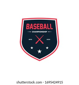 Baseball badge logo design vector illustration