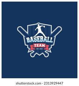 Baseball badge logo design vector