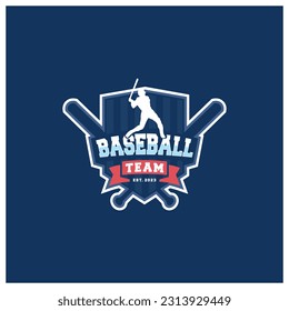 Baseball badge logo design vector