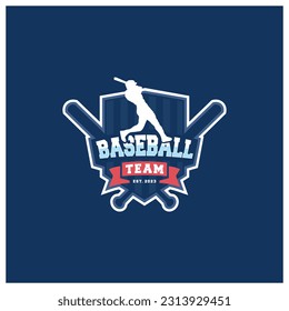 Baseball badge logo design vector