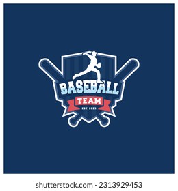 Baseball badge logo design vector