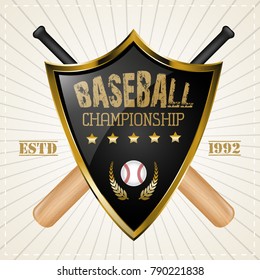 Baseball Badge Logo Design vector template