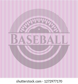 Baseball badge with pink background