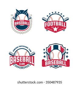 Baseball badge set,sport logo collection,team identity,vector illustration