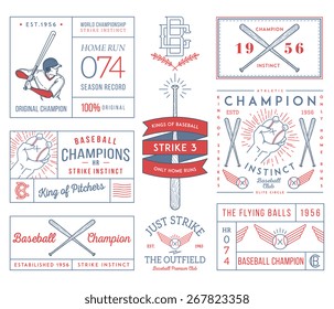 Baseball badges and icons