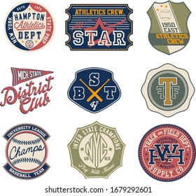 baseball badges illustration vector Collection