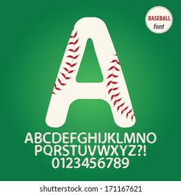 Baseball Ball Alphabet and Digit Vector