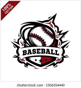 Baseball ball badge logo vector