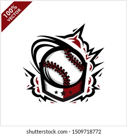 Baseball ball badge logo vector