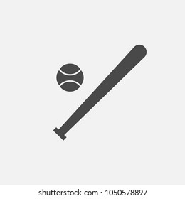 baseball ball and bat vector icon sports