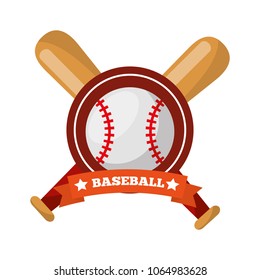 baseball ball bats crossed game sport emblem