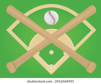 Baseball ball and bats. vector illustration