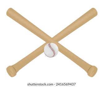 Baseball ball and bats. vector illustration