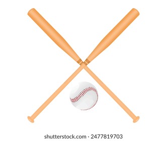 Baseball ball and bats. vector illustration