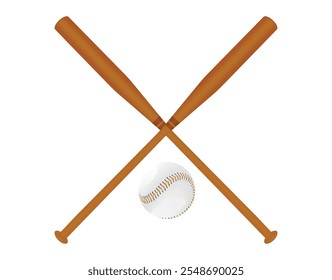 Baseball ball and bats. vector illustration