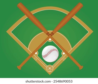 Baseball ball and bats. vector illustration