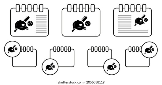 baseball ball cap and bit icon. Sports Accessory icon. Sport element icon. Premium quality graphic design. Signs, outline symbols collection icon for websites, web design, mobile on white background