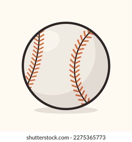 Baseball ball cartoon icon vector illustration. Sports icon concept illustration, suitable for icon, logo, sticker, clipart