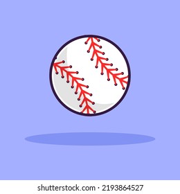 Baseball ball cartoon Illustration Vector file. Isolated Premium Vector icon, every object is on separated layer. Flat Cartoon Style