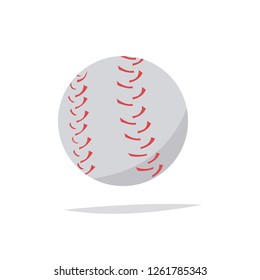 Baseball ball in cartoon style. Flat vector illustration in cartoon style isolated on white background.