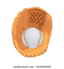 Baseball Ball In The Catcher's Mitt