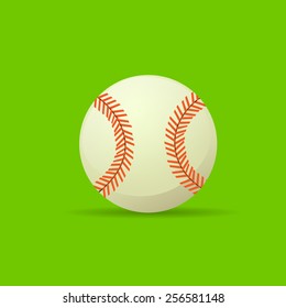 baseball ball color icon flat vector illustration