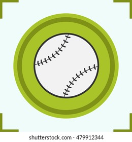 Baseball ball color icon. Softball. Isolated vector illustration