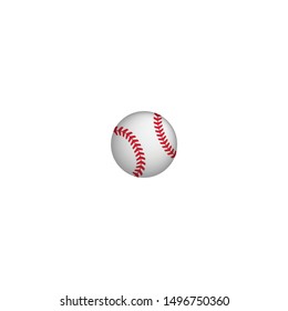 Baseball ball colorful realistic vector icon. Baseball play ball in white and red.