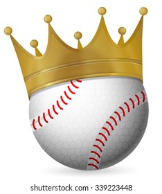 Baseball ball with crown on a white background. Vector illustration.