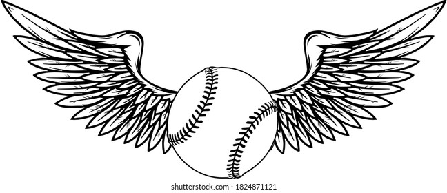 Baseball Ball Design Element Vector Drawing ilustration