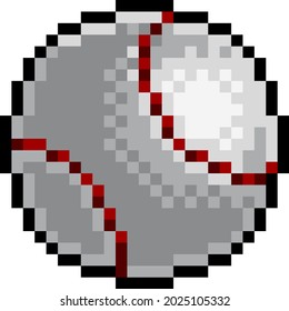 A baseball ball eight bit retro video game style pixel art sports icon