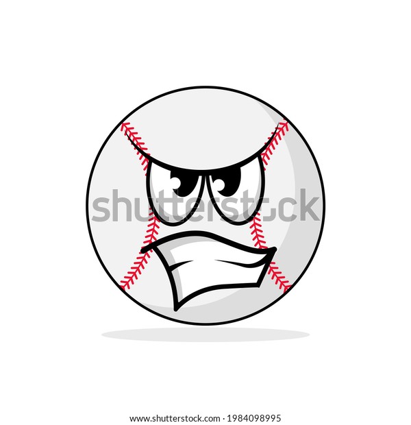Baseball Ball Emoticon Angry Vector Graphics Stock Vector (Royalty Free ...