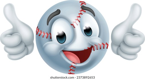 A baseball ball emoticon cartoon face icon