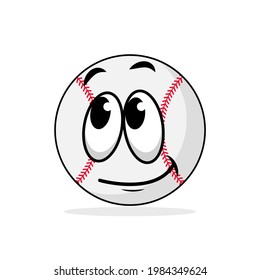 Baseball ball emoticon shy vector graphics