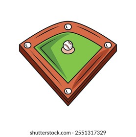 baseball ball and field icon isolated