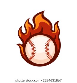 Baseball Ball Fire Sport Mascot Logo Symbol cartoon illustration vector