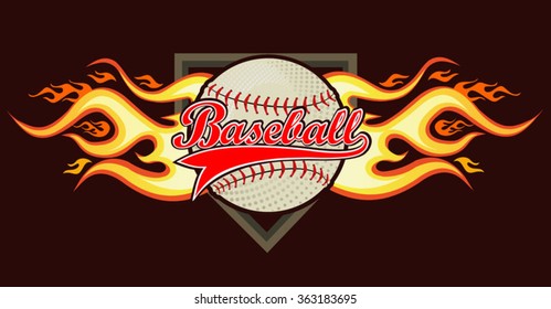 Baseball Ball in Flame