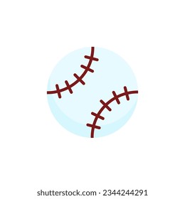 Baseball Ball Flat Icon. Baseball Logo. Vector Illustration. Isolated on White Background