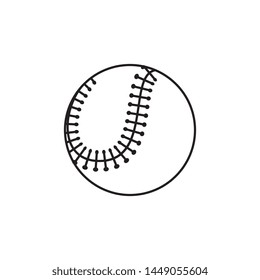 baseball ball flat line icon on white background. simple vector logo art for tournament illustration and sport apps. eps 10