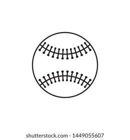 baseball ball flat line icon on white background. simple vector logo art for tournament illustration and sport apps. eps 10