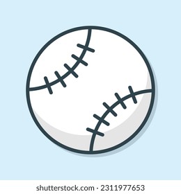 Baseball ball flat outlined icon