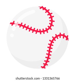 Baseball ball flat style design vector illustration isolated on white background icon signs. Symbols of sport game baseball.