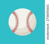 Baseball ball flat vector design isolated on blue background