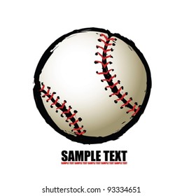 baseball ball - free hand isolated vector illustration