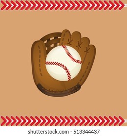 baseball ball glove icon vector illustration graphic design